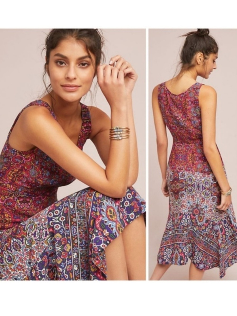 Anthropologie Maeve Violetta Floral Flare Skirt Sundress Sz 2